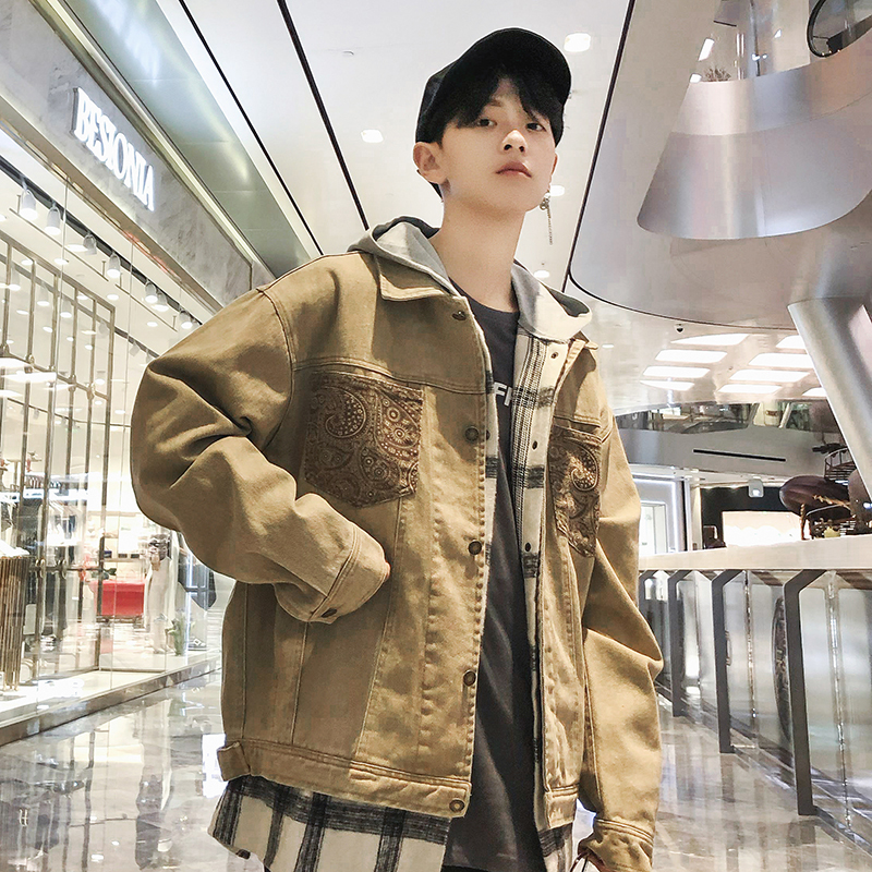 2019 Spring And Autumn New Cotton Harbor Wind Retro Jacket Couple Print Denim Washed Jacket Khaki / Sky Blue / Black S
2019 Spring And Autumn New Cotton Harbor Wind Retro Jacket Couple Print Denim Washed Jacket Khaki / Sky Blue / Black S