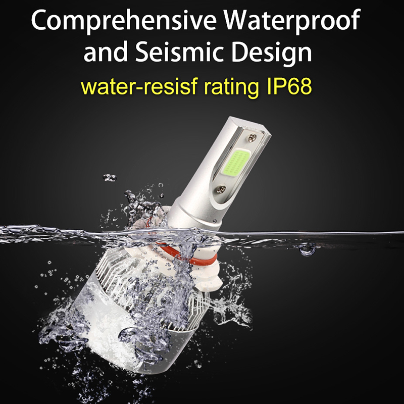 C6 Waterproof H4 LED Car Headlights Lighting Kits 72W 7600LM H7 H11 H3 H8 Fog Light Lamp HB1 HB3 9005 9006 9007 9008 9012 Auto Headlamp 6000K Bulbs