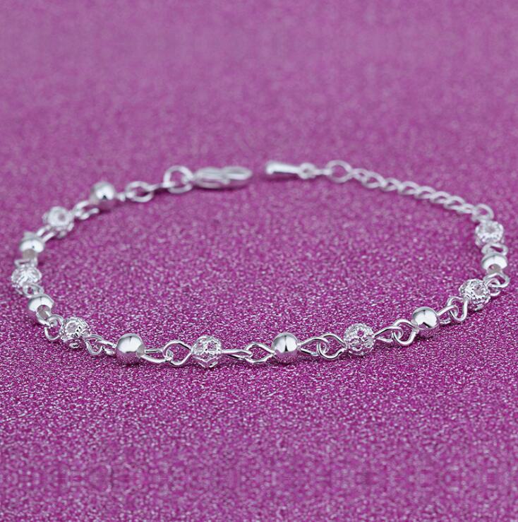Wholesale- New Foot Jewelry Anklets Hot Sale Silver Anklet Link Chain For Women Girl Foot Bracelets Fashion Jewelry Wholesale Free Shipping