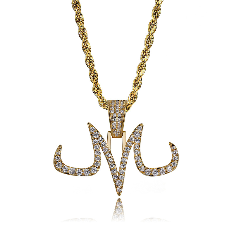 Retro Personality Pendant Necklace Hip Hop Fashion 18k Real Gold Plated Women Titanium Steel Necklace Jewelry