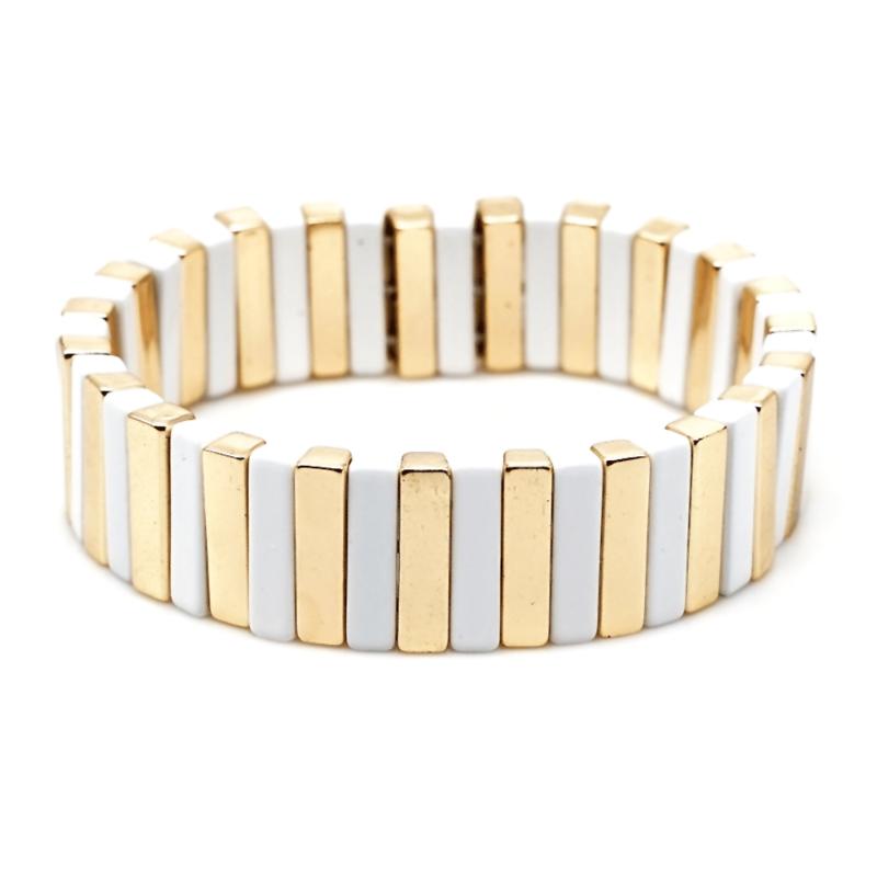 KELITCH Gold Metal Enamel Beads Stretch Bracelets Cuff Bangles Fashion Alloy Tile Casual Bracelets Female Jewelry
KELITCH Gold Metal Enamel Beads Stretch Bracelets Cuff Bangles Fashion Alloy Tile Casual Bracelets Female Jewelry