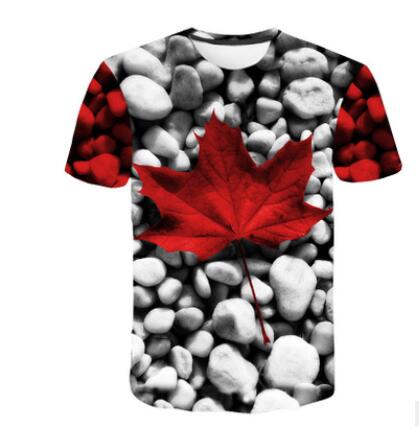 New 3D Printing Landscape Painting T-shirt Man Round Collar Short Sleeve T-shirt Summer Fallow Men Woman Fashion T shirt Short