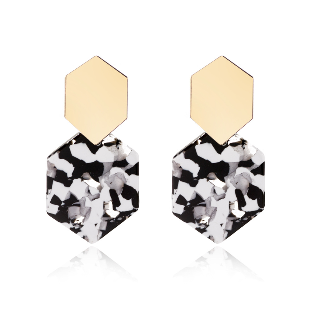 2021 Fashion Bohemian Statement Acrylic Hoop Earrings Womens 7 colors Acetate Stud Earring Jewelry Gifts IE0527