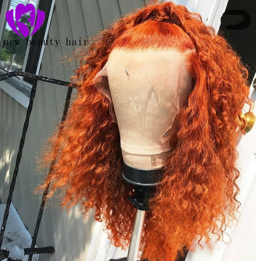 Top Quality Black 180density Glueless Synthetic Wigs Kinky Curly Lace Front Wig Heat Resistant Fiber Curly Synthetic Lace Front Wig