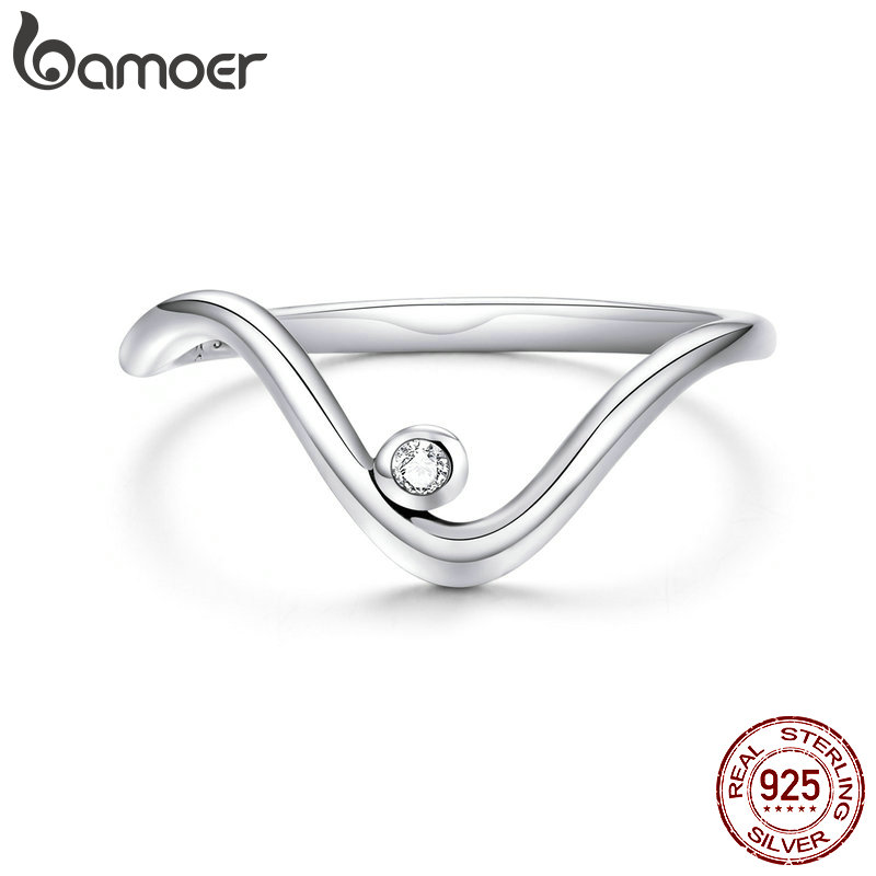 bamoer Genuine 925 Sterling Silver Wave Finger Rings for Women Minimalist Korean Style Fine Jewelry Bague SCR650
bamoer Genuine 925 Sterling Silver Wave Finger Rings for Women Minimalist Korean Style Fine Jewelry Bague SCR650