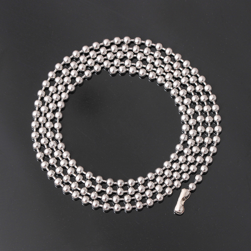 316L Stainless Steel Bead Ball Chains Link Necklace Jewelry High Quality Accessories Lobster Clasps Chain Jewelry 18inch-35inch