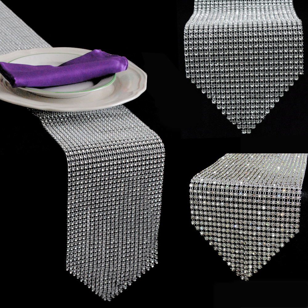 New 12*275CM (4.6" X 108") Diamond Table Runner Mesh Rhinestone Table Runner Wedding Party Decorations Home Accessories
New 12*275CM (4.6" X 108") Diamond Table Runner Mesh Rhinestone Table Runner Wedding Party Decorations Home Accessories
