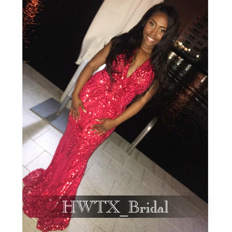 African New Sequin Lace Prom Dresses 2020 Sleeveless V-neck Sexy Mermaid Red Long Black Girls Women Gala Party Prom Dress Custom
African New Sequin Lace Prom Dresses 2020 Sleeveless V-neck Sexy Mermaid Red Long Black Girls Women Gala Party Prom Dress Custom