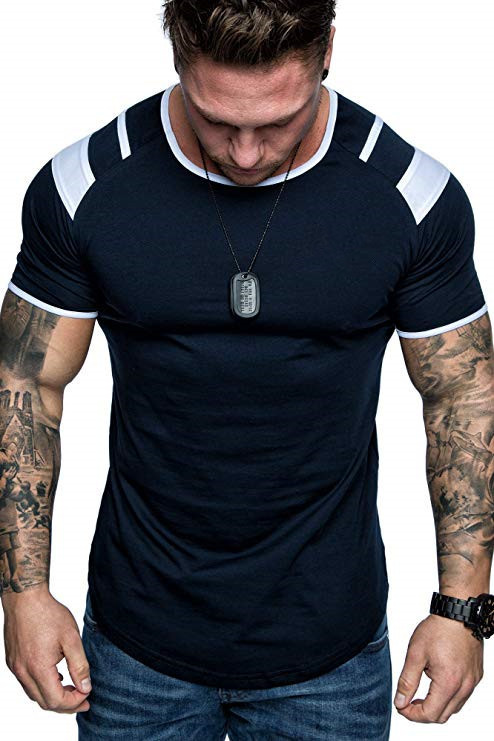 2020 Casual T shirt Men's Short Sleeve Slim Fit Elastic Shirt Summer Casual Muscle Tee Tops T Shirts