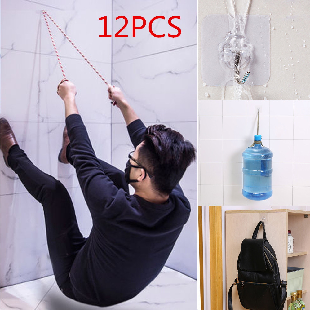 12PCs Strong Waterproof Suction Cup Sucker Wall Hooks Hanger For Kitchen Bathroom Holder Transparent Wall hook Hangers mutfak US
12PCs Strong Waterproof Suction Cup Sucker Wall Hooks Hanger For Kitchen Bathroom Holder Transparent Wall hook Hangers mutfak US