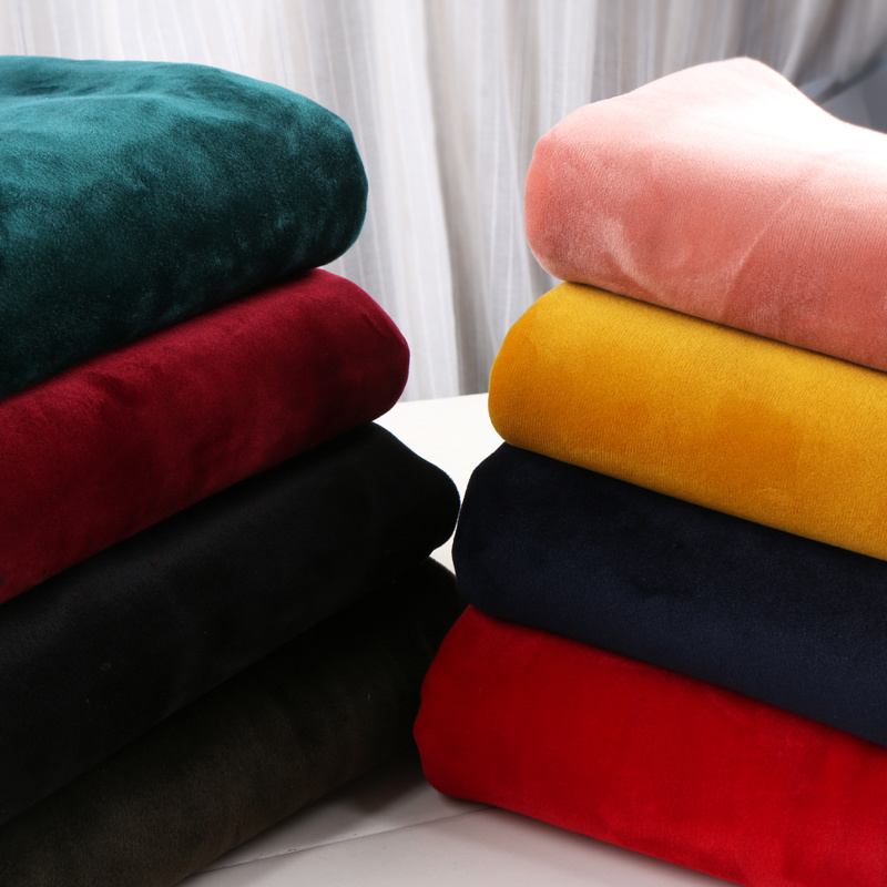 Fall Thick Double sides Plauche Polar Fleece Stretch Knitted Fabric Width 175cm