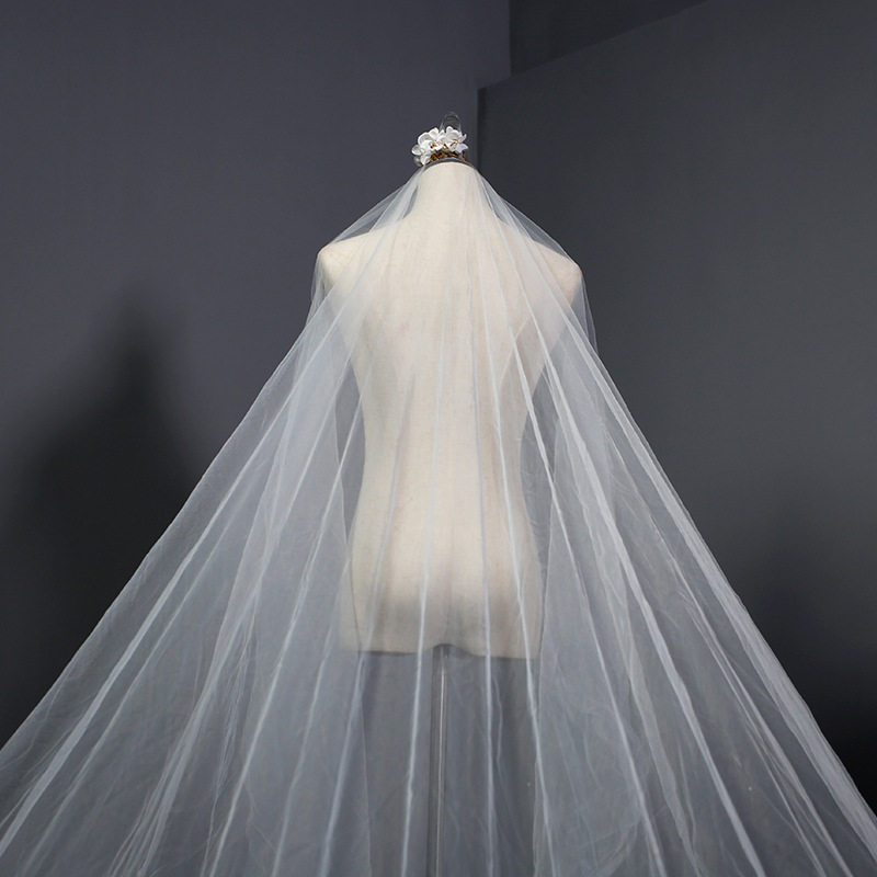 best selling chapel length bridal veils with appliques in stock long wedding veils vestido de noiva longo wedding veil v01