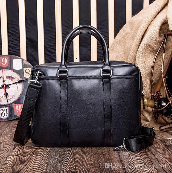 Factory wholesale men handbag simple plaid mens briefcase large leather computer bags Joker gentleman leathers shoulder handbags messenger bages