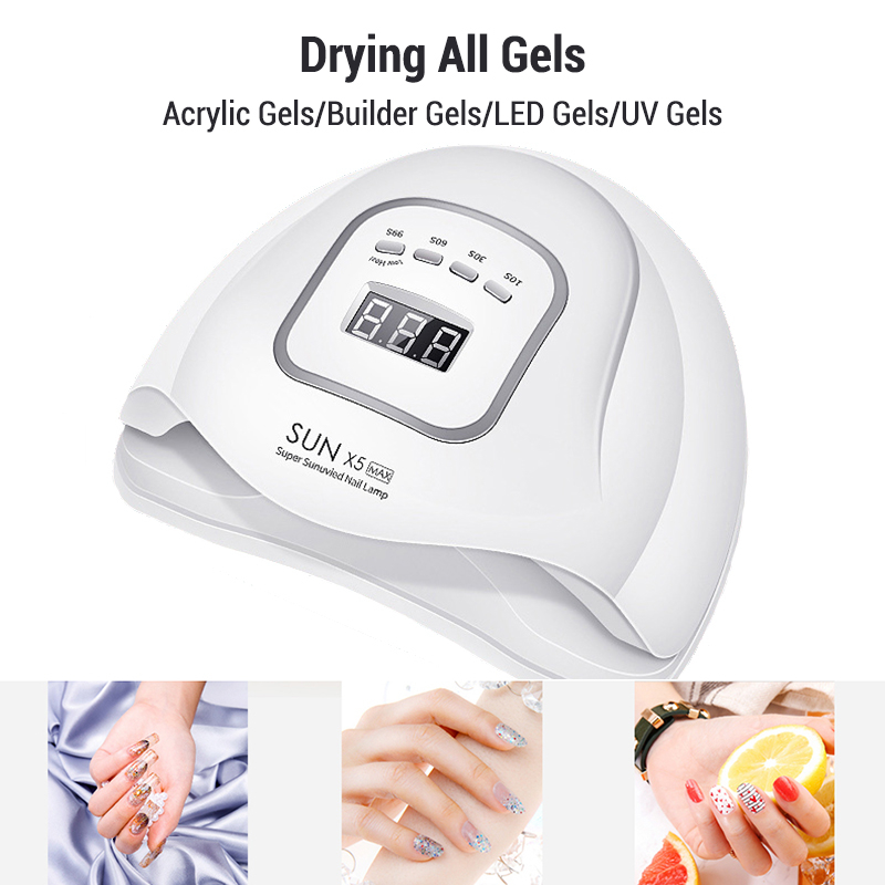 SUN X5 Max 120W UV LED Nail Lamp 45 LEDs Smart Nail Dryer Lamps with Sensor LCD Display for Curing Nail Gel Polish Manicure Tool Y191029