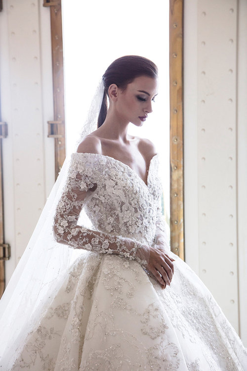 Ziad Nakad 2019 Vintage Wedding Dresses Long Sleeve Appliques Beaded Cathedral Train Bridal Gowns Vestido De Novia Plus Size Wedding Dress