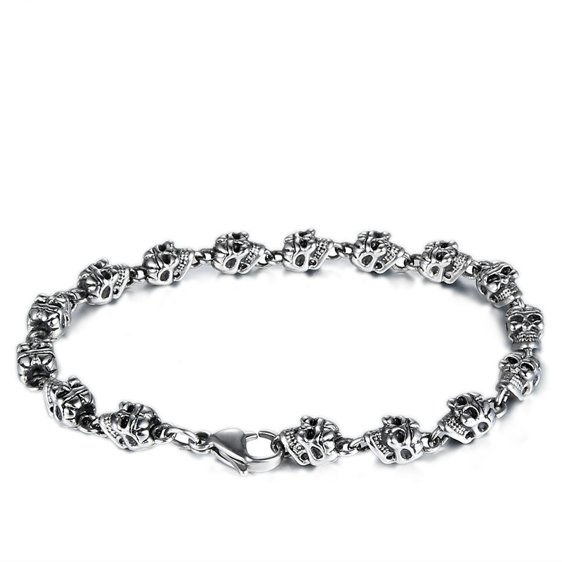 2020 Top keeping Punk Long Skull Bracelets For Men Stainless Steel Shiny Skull Charm Bracelets Male Gothic Jewelry
2020 Top keeping Punk Long Skull Bracelets For Men Stainless Steel Shiny Skull Charm Bracelets Male Gothic Jewelry