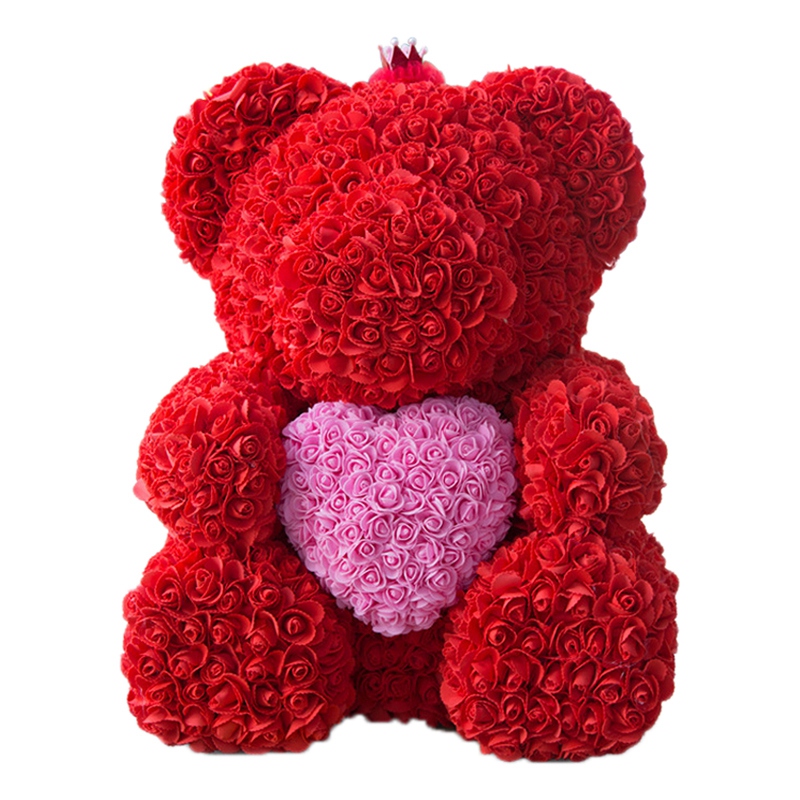 25Cm Teddy Bear With Crown In Gift Box Bear Of Roses Artificial Flower New Year Gifts For Women Valentines Gift, Pink
25Cm Teddy Bear With Crown In Gift Box Bear Of Roses Artificial Flower New Year Gifts For Women Valentines Gift, Pink