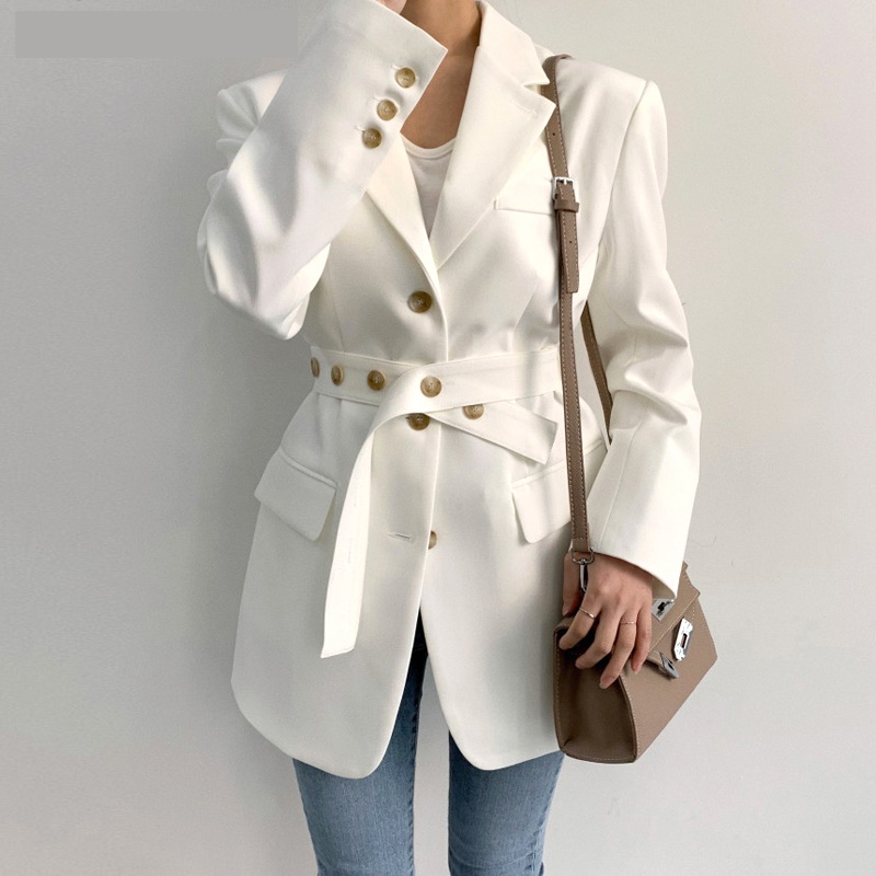 2020 New Spring Autumn Chic Solid Blazer Jacket With Belt Women Korean Long Sleeve Mid Long Suit Office Lady Coat Female Outwear, Black
2020 New Spring Autumn Chic Solid Blazer Jacket With Belt Women Korean Long Sleeve Mid Long Suit Office Lady Coat Female Outwear, Black