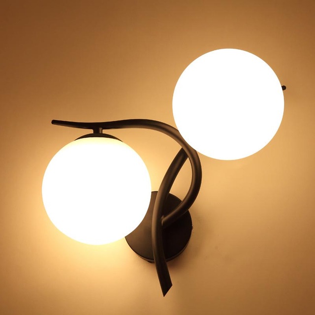 led glass Wall Lamp Indoor Modern Nordic Style E27 Bulb Lights for Bedroom Bedside home decoration