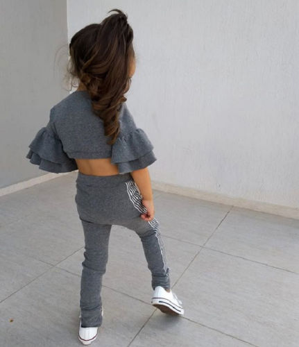 2019 Spring / Autumn Fall Kids Baby Girls designer Slim Fit Tops Pants Leggings Outfits Set Clothes