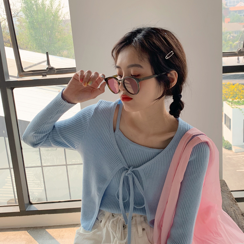 Two-piece Suit Knitted Crop Top Spring Autumn Clothes Women Fashion Brand Cardigan Ladies Tops Solid Long Sleeve Korean Style, Blue
Two-piece Suit Knitted Crop Top Spring Autumn Clothes Women Fashion Brand Cardigan Ladies Tops Solid Long Sleeve Korean Style, Blue