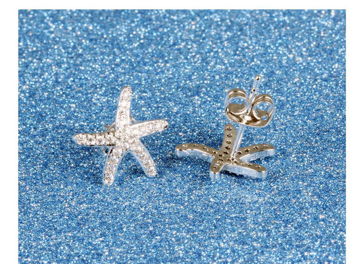 Charm Sea Star Stud Earrings Jewelry Copper 18K Gold/Platinum Plated Earrings Jewelry Women Girl's Gift
