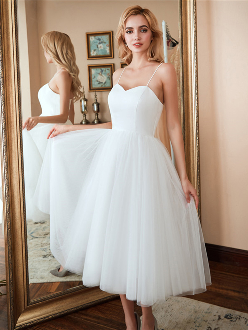 Evening Prom Dresses For Girls Elegant Sling Sweetheart vestidos de gala Tea Length Women Formal Dress Plus Size