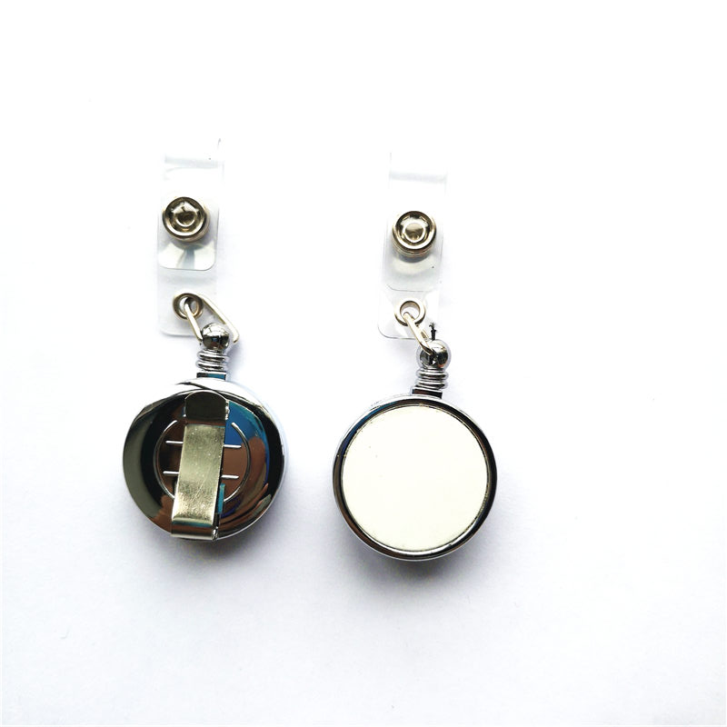 sublimation blank retractable Lanyard Name Tag Card Badge Holder Metal Clip Easy To Use hot transfer printing consumables printing size 28mm