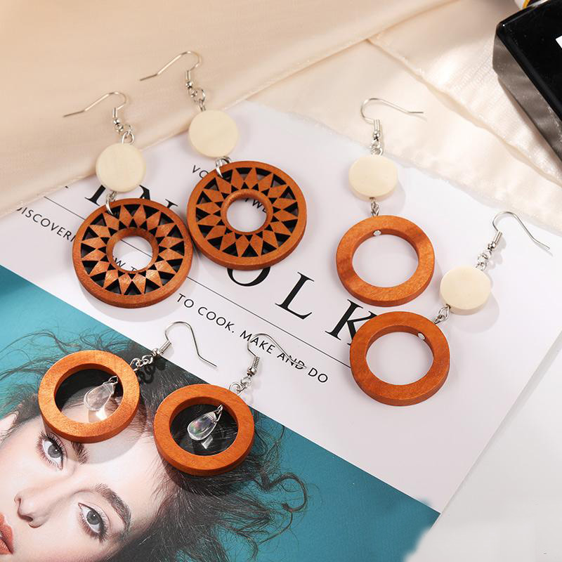 Handmade Wood Circle Earrings For Women Yellow Statement Drop Long Dangle Earring Cute Korea Style Jewelry Accessories, Silver
Handmade Wood Circle Earrings For Women Yellow Statement Drop Long Dangle Earring Cute Korea Style Jewelry Accessories, Silver
