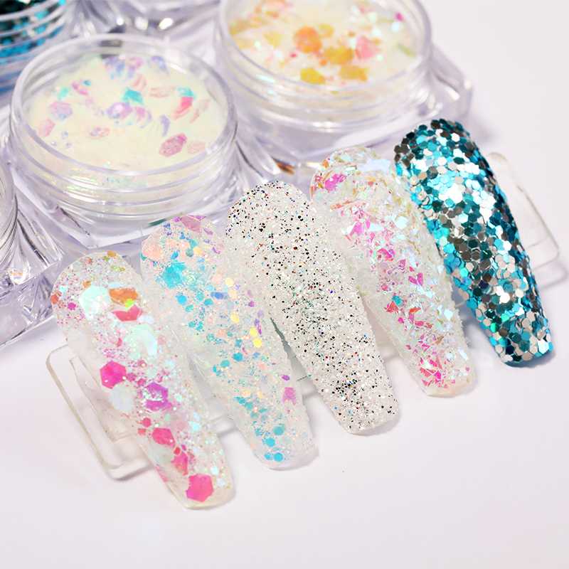 6 Box/Set Pink Blue Cute Colorful Nail Glitters Holographics Shining Nail Powder Flake Mix Size Art Sequins DIY Decoration
6 Box/Set Pink Blue Cute Colorful Nail Glitters Holographics Shining Nail Powder Flake Mix Size Art Sequins DIY Decoration