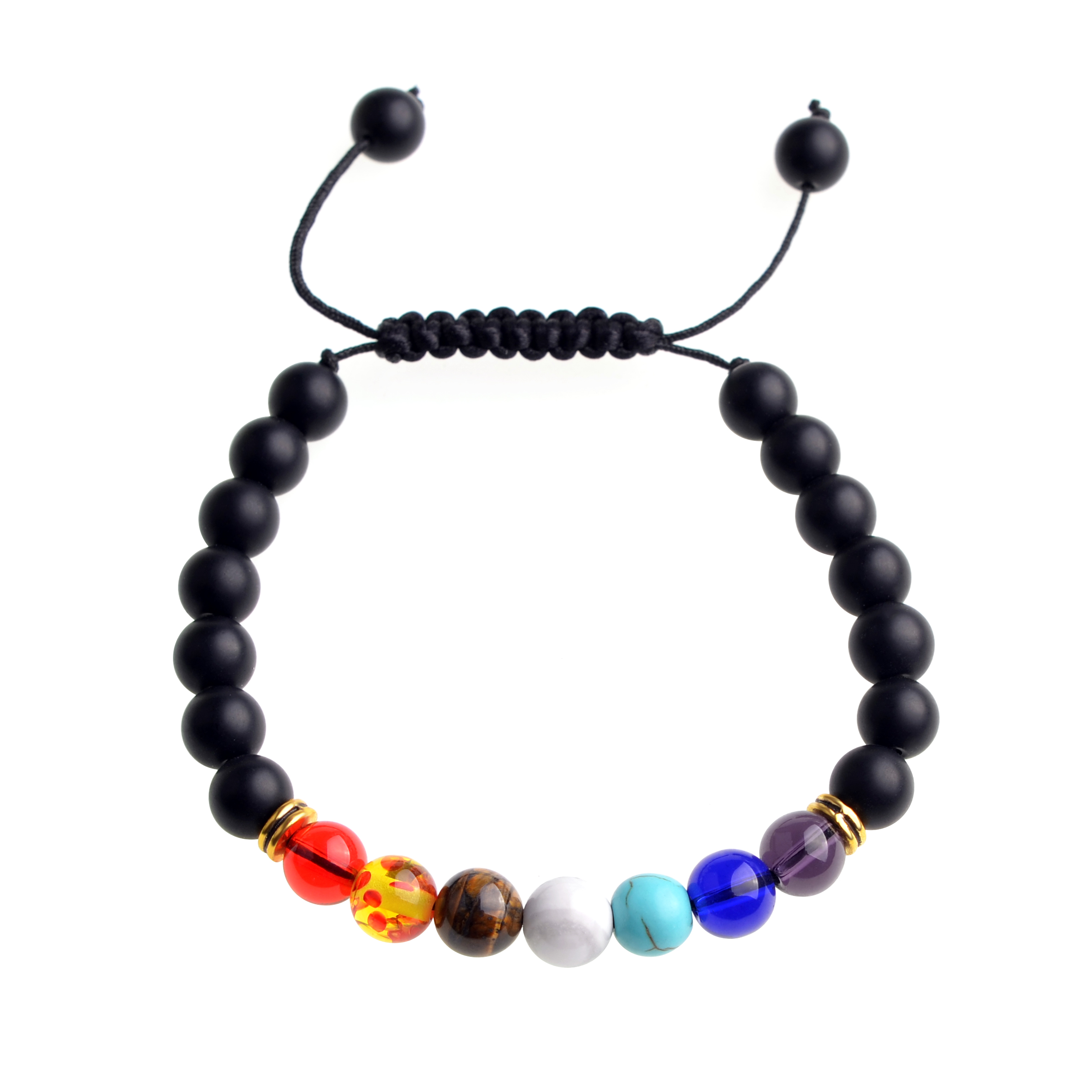 Seven Chakra Bracelets Men and Women Fashion Personality Popular Aromatherapy Essential Oil Diffuser Bracelet Braided Rope