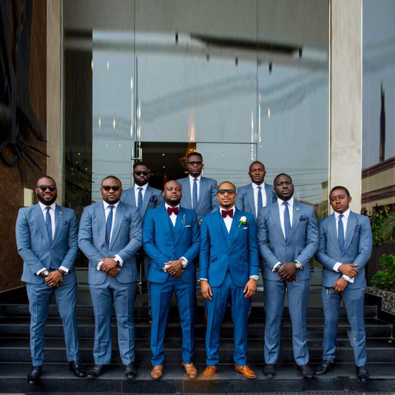 Customized 3 Pieces Men's Wedding Tuxedos Peaked Lapel One Buttons Slim Fit Groom Wear Tailor Jacket and Pants