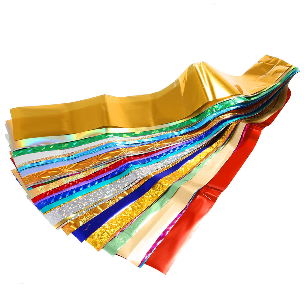 3D Nail Art Foils Laser Shinning Water Transfer Sticker Star Stickers Manicure Decals DIY Tips Polish Decorations for Christmas 50Colors