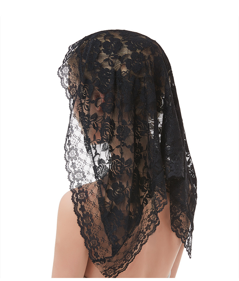 Bridal Veil Wedding Lace Headdress Wedding Accessories White Rose Lace Head Veils for Wedding Party Events Hair Accessory
