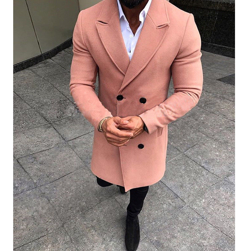 New Fashion Men Winter Warm Blends Coat Lapel Outwear Overcoat Long Jacket Peacoat Mens Long Coats от DHgate WW