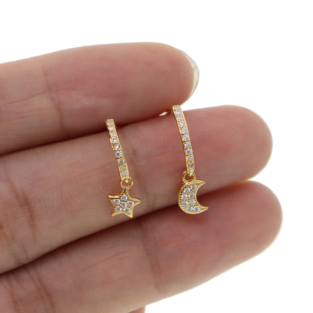 Wholesale-star charm 925 sterling silver earring High quality minimal dainty delicate tiny moon star drop cute girl gift silver jewelry
Wholesale-star charm 925 sterling silver earring High quality minimal dainty delicate tiny moon star drop cute girl gift silver jewelry