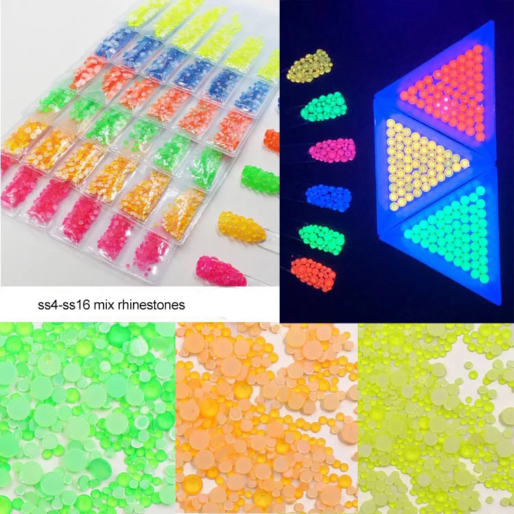 1400pcs Luminous Crystal SS4-SS16 Mixed Size Nail Art Rhinestone Decorations Strass Fluorescence Nail Art Gems DIy Accessories
1400pcs Luminous Crystal SS4-SS16 Mixed Size Nail Art Rhinestone Decorations Strass Fluorescence Nail Art Gems DIy Accessories