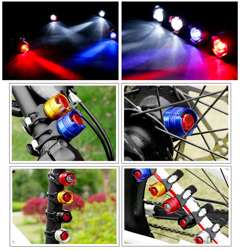 Bike Bicycle Cycling Light Flash Lights Safety Warning Lamp LED Front Lamp Back Tail Rear Lighting Bicycle Accessories Waterproof