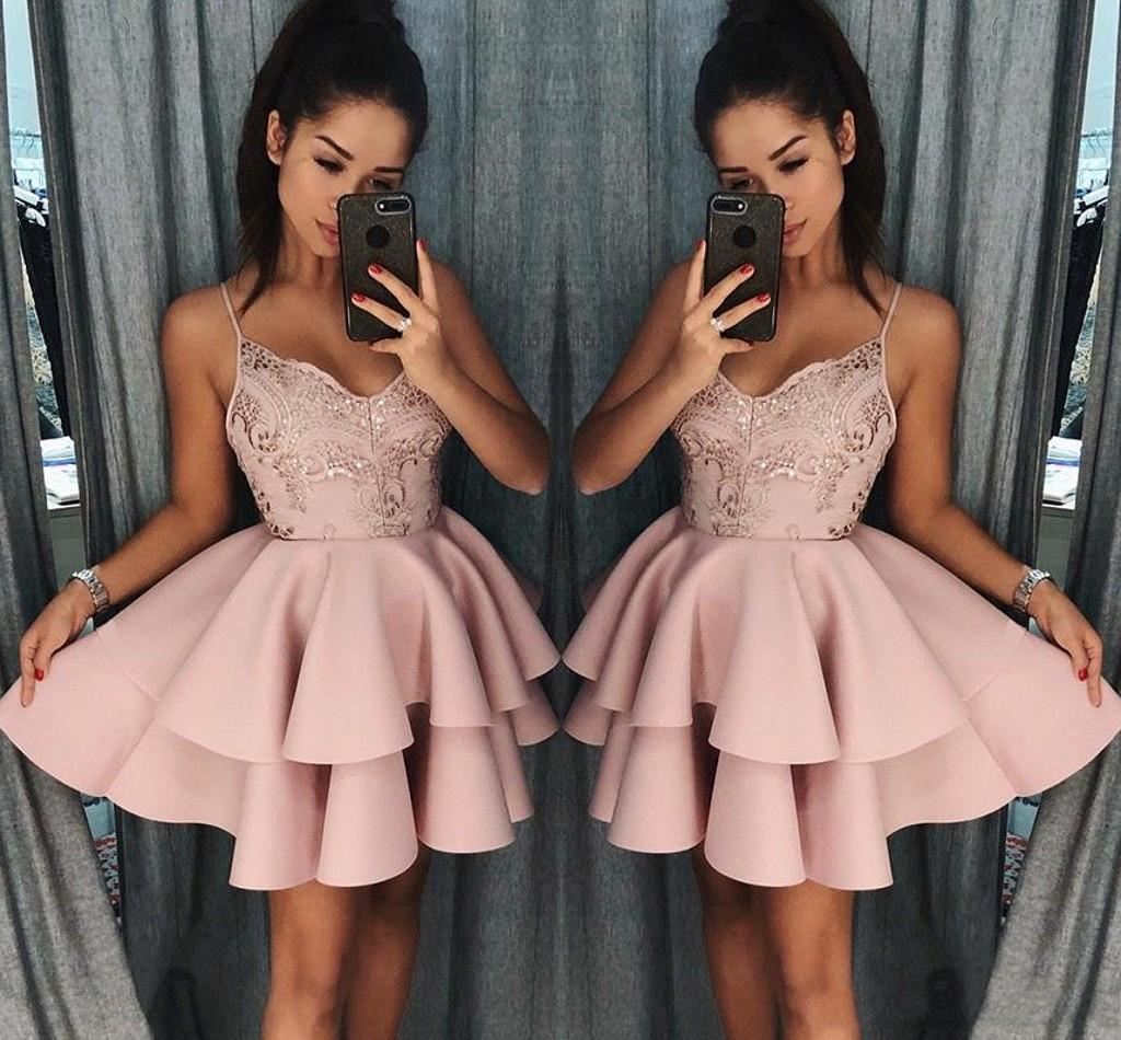 2019 Dusty Pink Spaghetti Short Homecoming Dresses Cheap Backless Lace Appliqued Cocktail Party Gown Mini Prom Evening Dresses, Green
2019 Dusty Pink Spaghetti Short Homecoming Dresses Cheap Backless Lace Appliqued Cocktail Party Gown Mini Prom Evening Dresses, Green