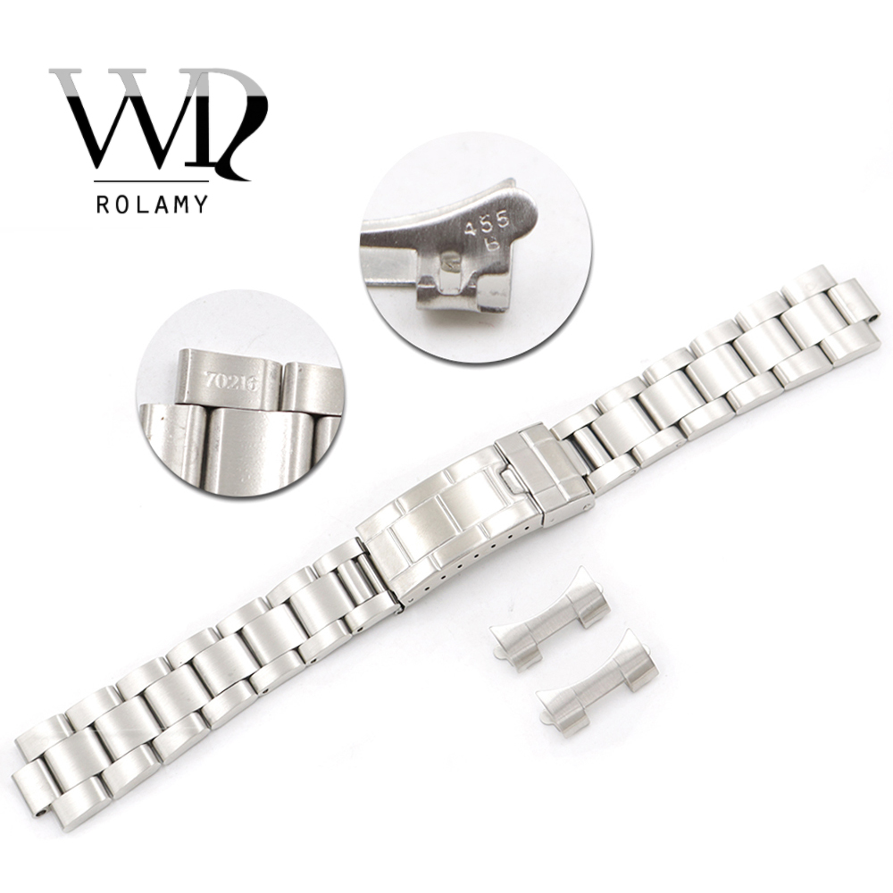 Rolamy 20mm Stainless Steel Links Hollow Curved End Deployment Glide Lock Clasp Brushed Bracelet for VINTAGE Oyster 70216 455B
Rolamy 20mm Stainless Steel Links Hollow Curved End Deployment Glide Lock Clasp Brushed Bracelet for VINTAGE Oyster 70216 455B