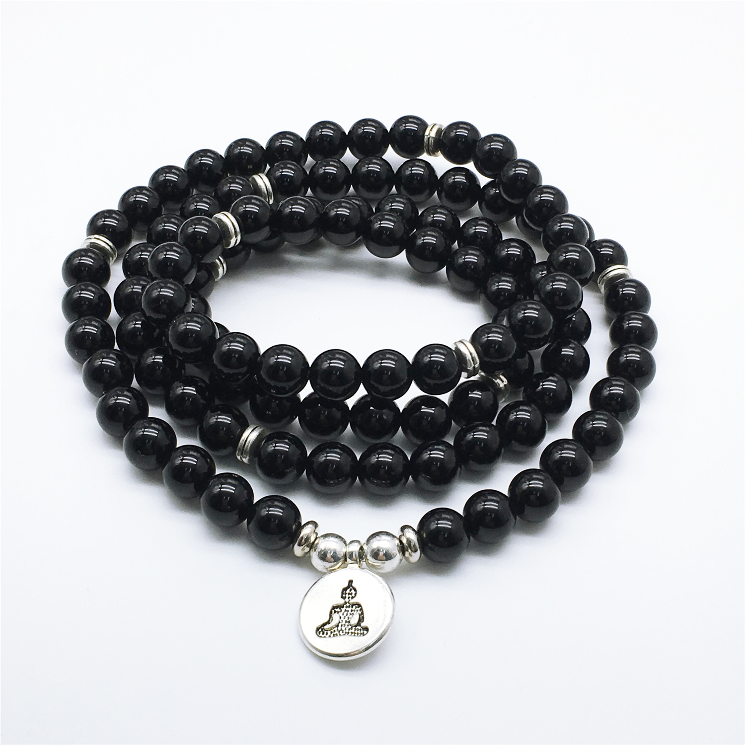 Black Onyx Mala Bracelets,108 Mala Beads Prayer Buddhist Mala Necklaces,Yoga Jewelry, Silver
Black Onyx Mala Bracelets,108 Mala Beads Prayer Buddhist Mala Necklaces,Yoga Jewelry, Silver