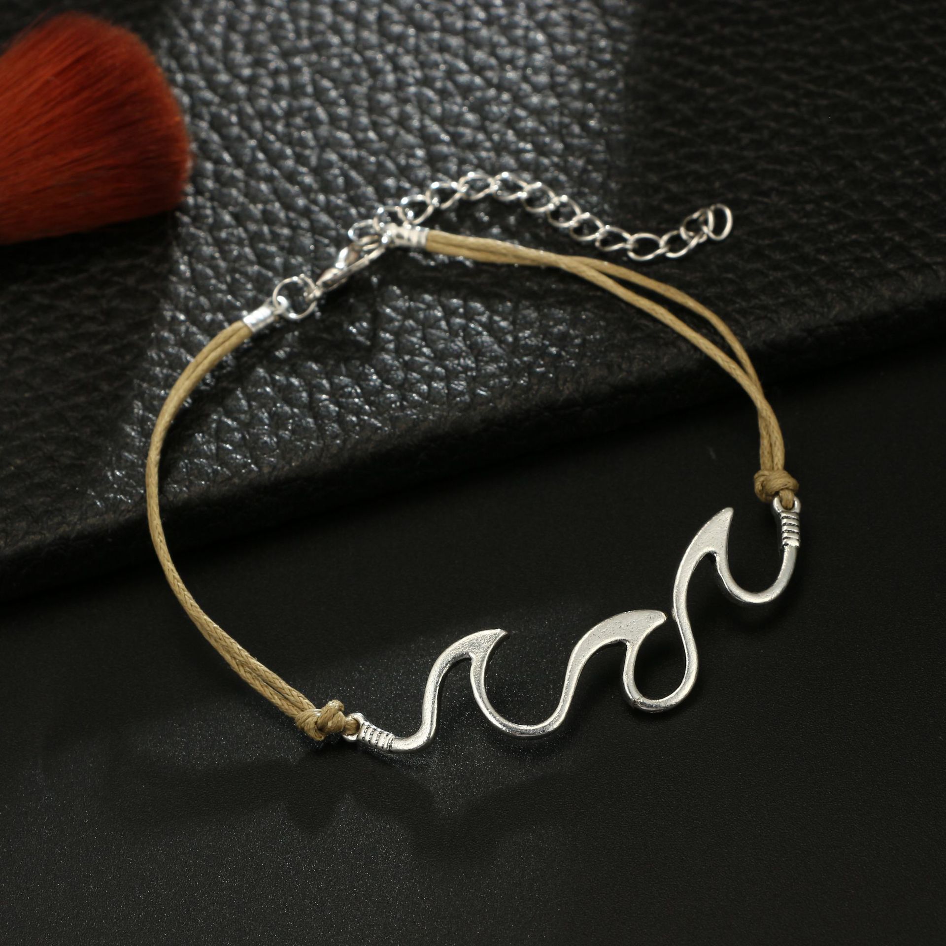 2 retro fashion beach wave spray alloy shell anklet foot accessories ladies and women beach gifts