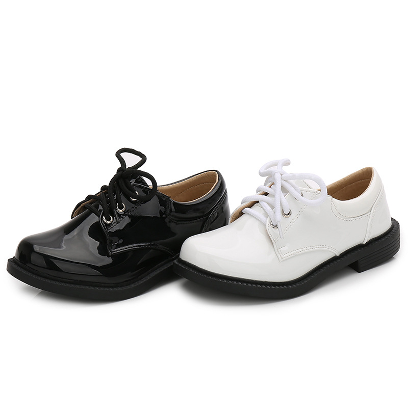 New Boys shoes black patent leather shoes British wind 2019 new primary and secondary school boys children show