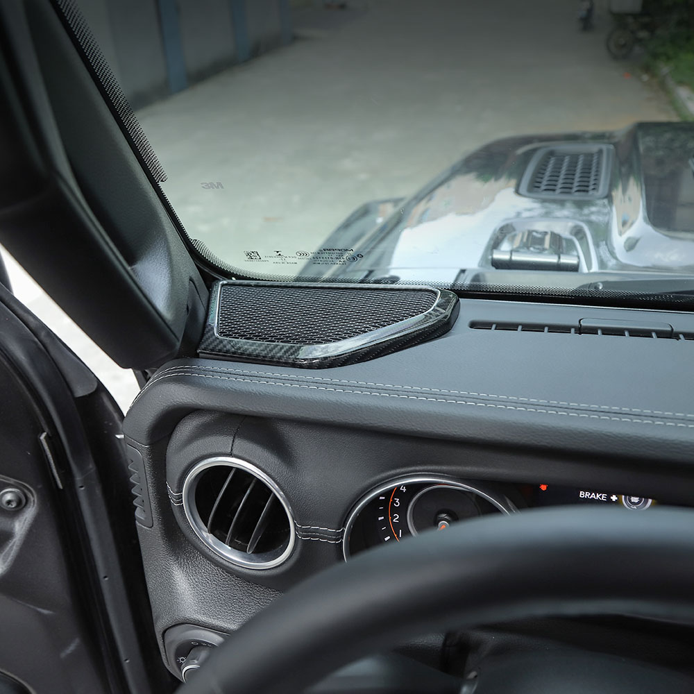 Carbon Fiber ABS A Column Speaker Ring Decoration Cover For Jeep Wrangler JL 2018+ Auto Interior Accessories