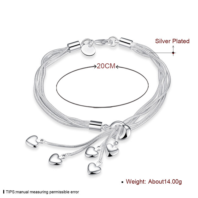 best gift 925 silver Tai Chi hanging heart bracelet chain DFMCH067, brand new sterling silver plated Chain link gemstone bracelets