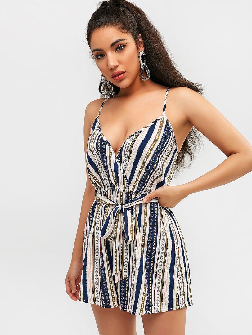 ZAFUL Striped Cami Wide Leg Rompers Womens Jumpsuit Ethnic Spaghetti Strap Sleeveless Sexy Bodysuit Streetwear Women Clothes, Multi
ZAFUL Striped Cami Wide Leg Rompers Womens Jumpsuit Ethnic Spaghetti Strap Sleeveless Sexy Bodysuit Streetwear Women Clothes, Multi