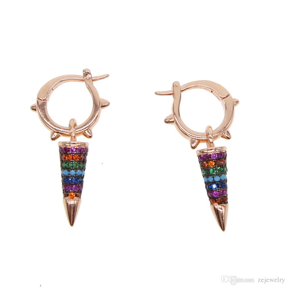 2018 unique design gold/sliver color classic Punk style Earrings Bullet Magnetic colour small hoop earrings for women party birthday Jewelry