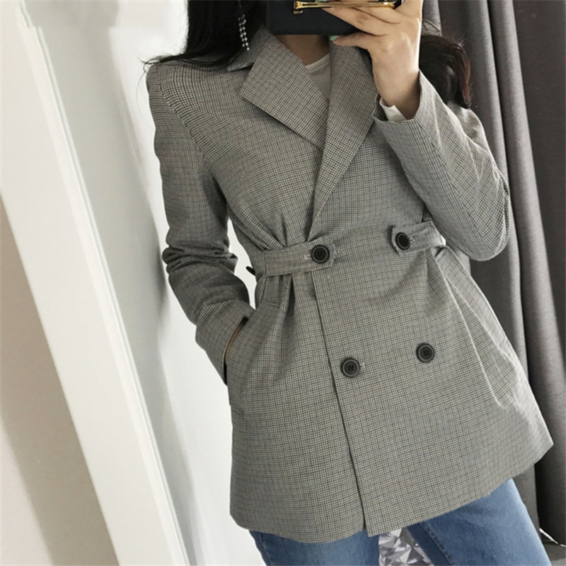 Mazefeng New 2020 Autumn Winter Women Blazers Jackets Gray Notched Plaid Button Outerwear England Style Cardigan Tops Size -XL
Mazefeng New 2020 Autumn Winter Women Blazers Jackets Gray Notched Plaid Button Outerwear England Style Cardigan Tops Size -XL
