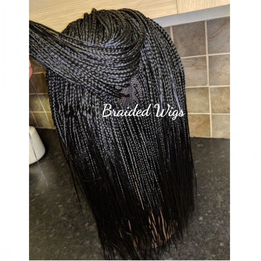 250% Density brazilian full lace front Short Braids Wigs for black women natural black/brown synthetic Braided Wig with baby hair