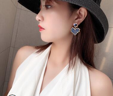 925 silver needle exaggerated fantasy romantic love purple earrings female temperament diamond earrings WL028